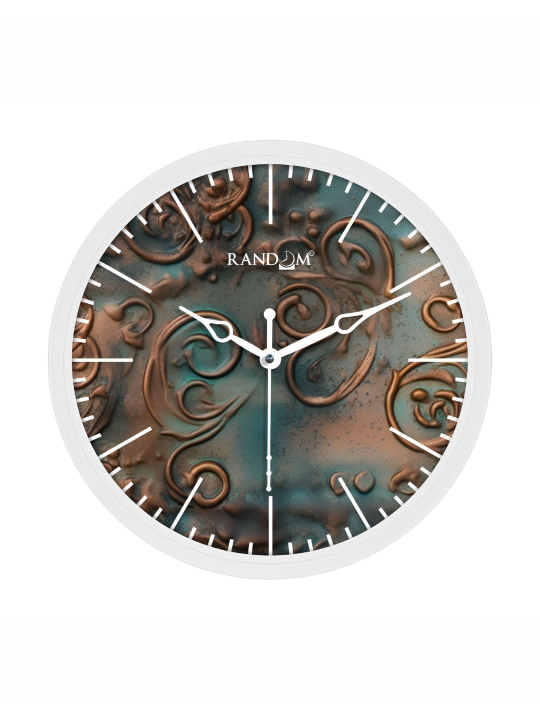 RANDOM Green & Brown Printed Round Contemporary Wall Clock-image-34