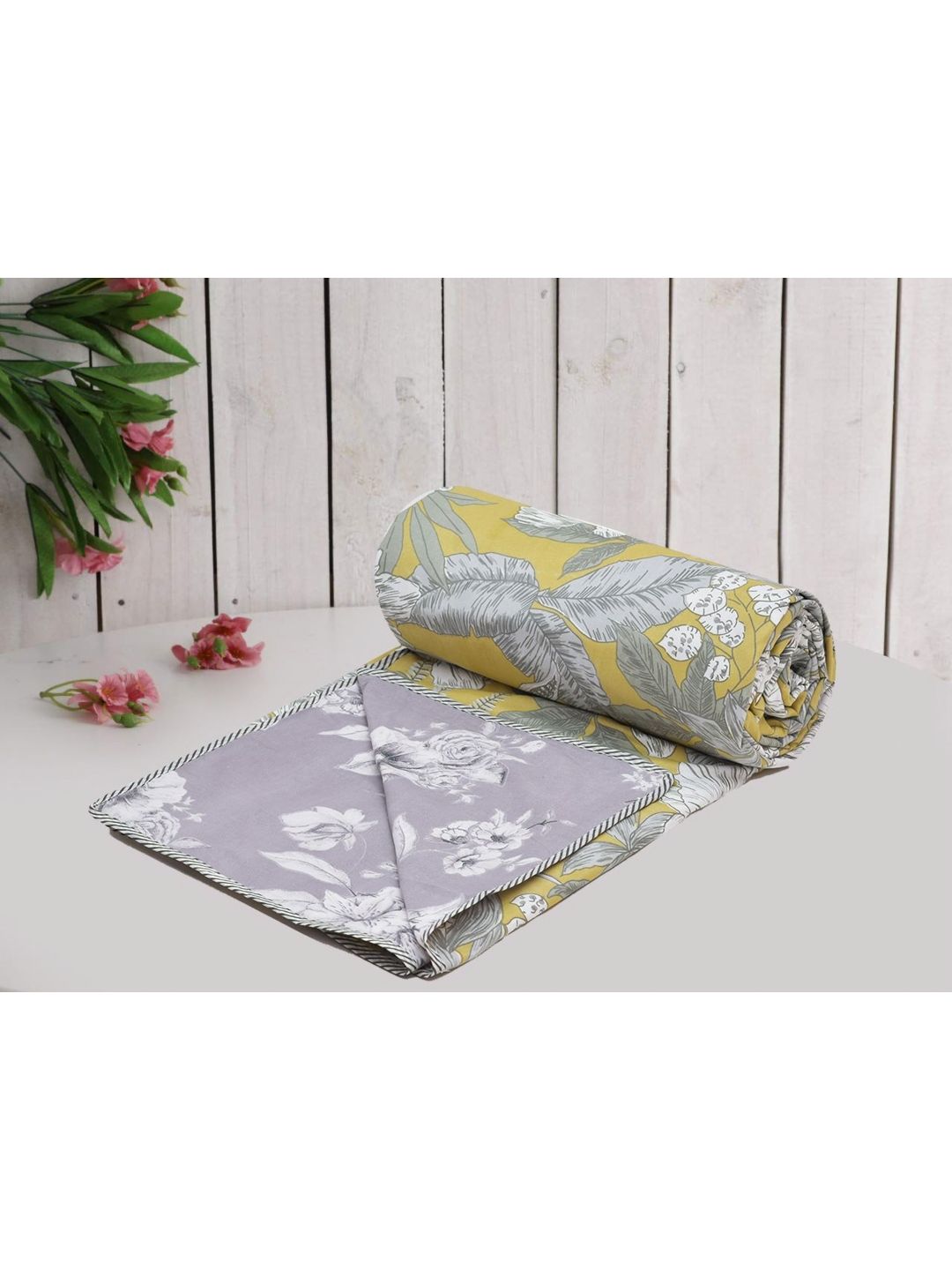 RRC Green Floral Microfiber AC Room 150 GSM Single Bed Dohar-picture-31