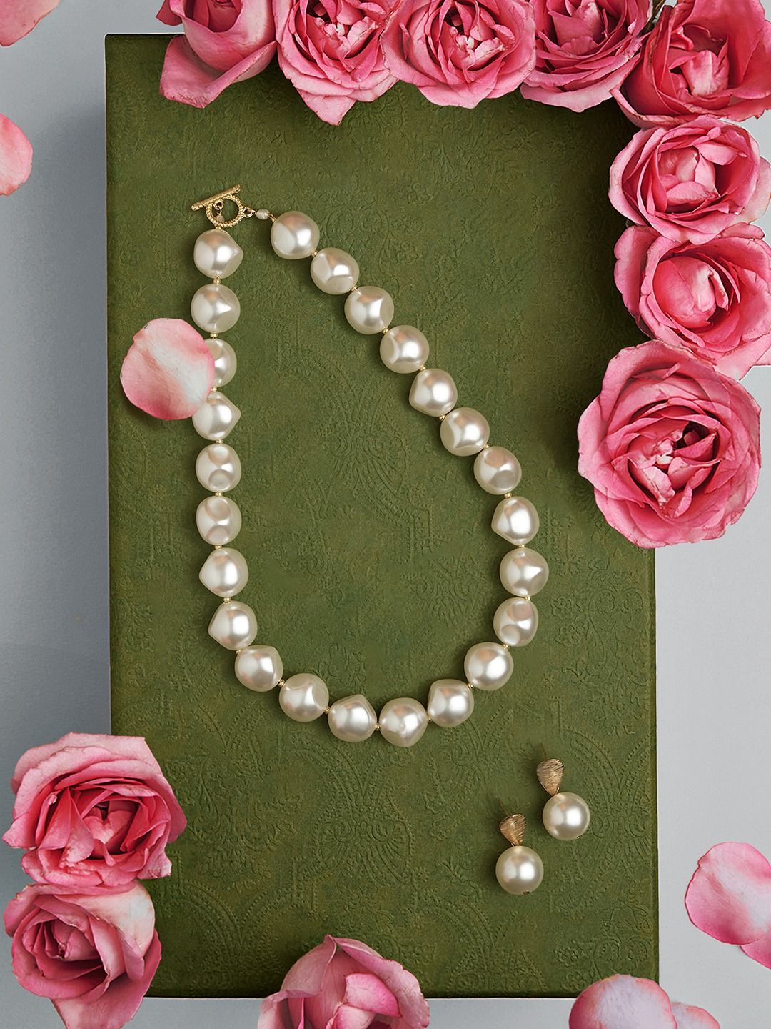 Zaveri Pearls Gold-Plated Embellished Pearl Jewellery Set-picture-57