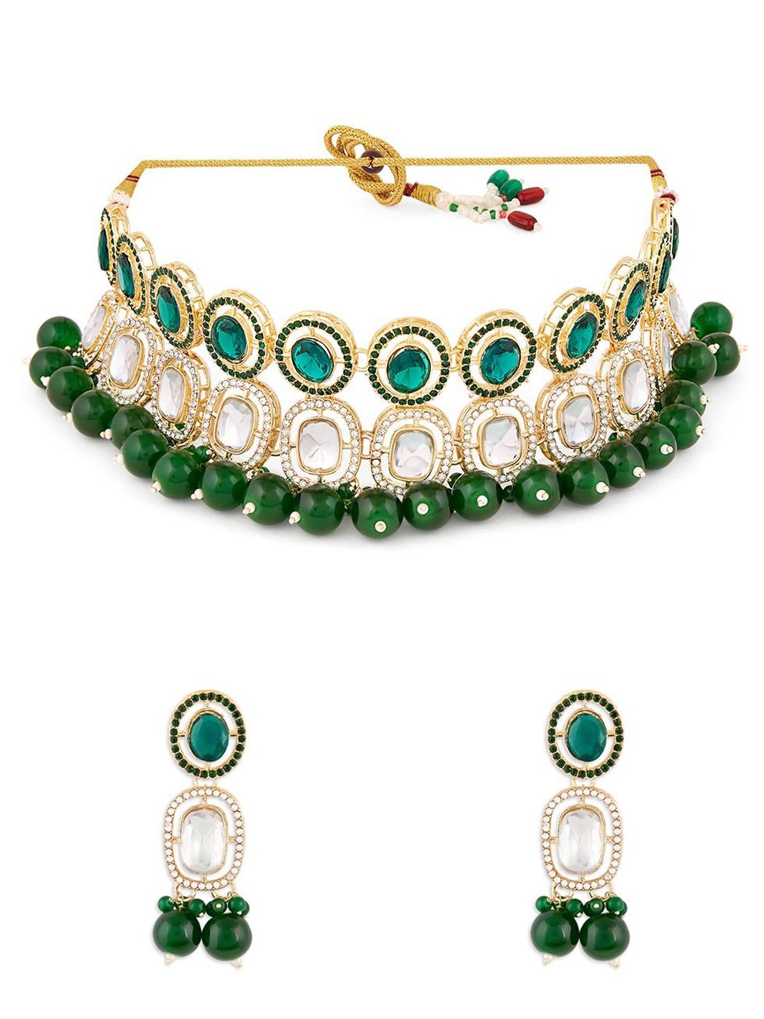 Zaveri Pearls Gold- Plated AD- Stone Studded Jewellery Set-picture-26