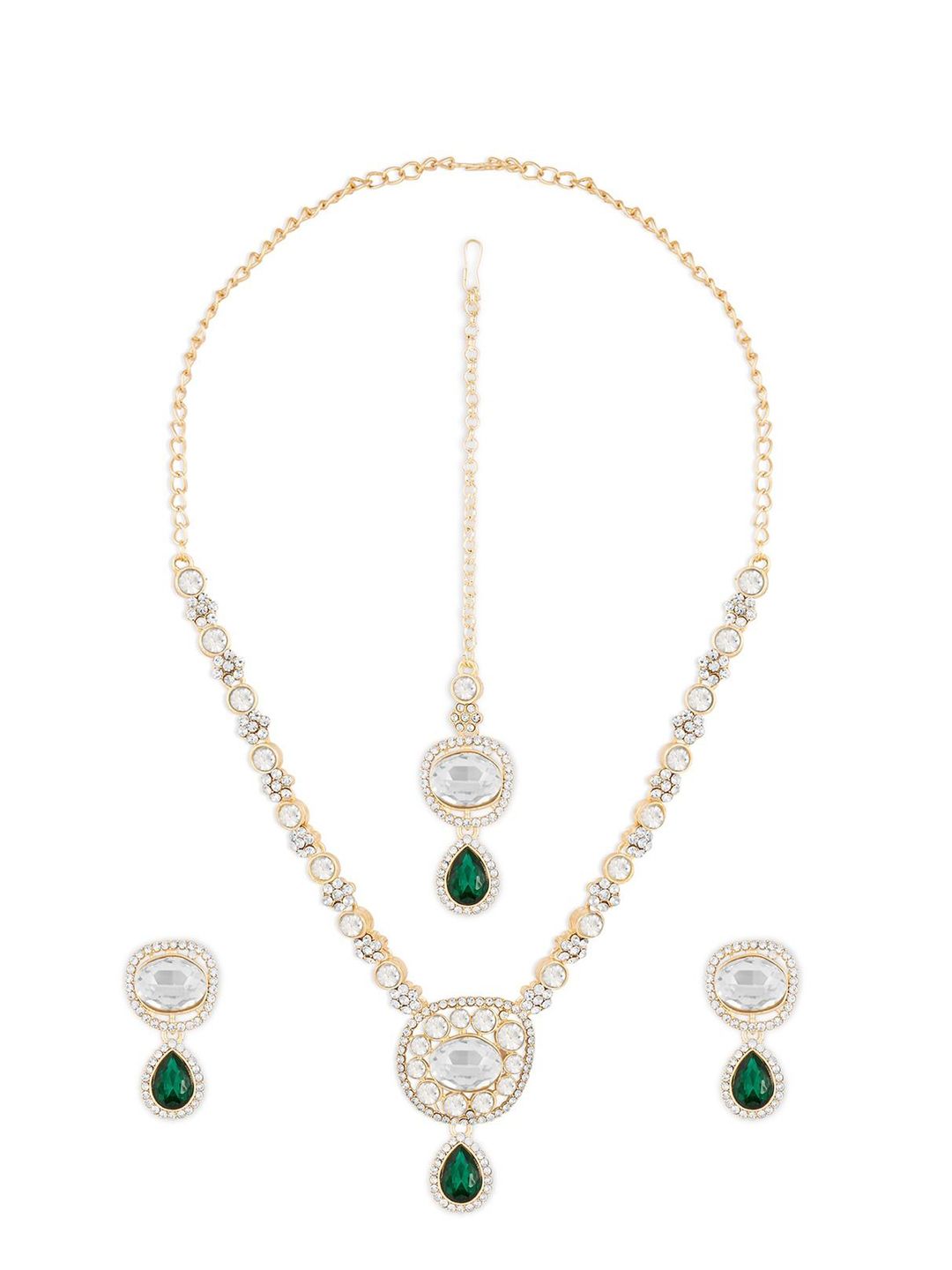 Zaveri Pearls Gold-Plated AD-Studded Jewellery Set-picture-27
