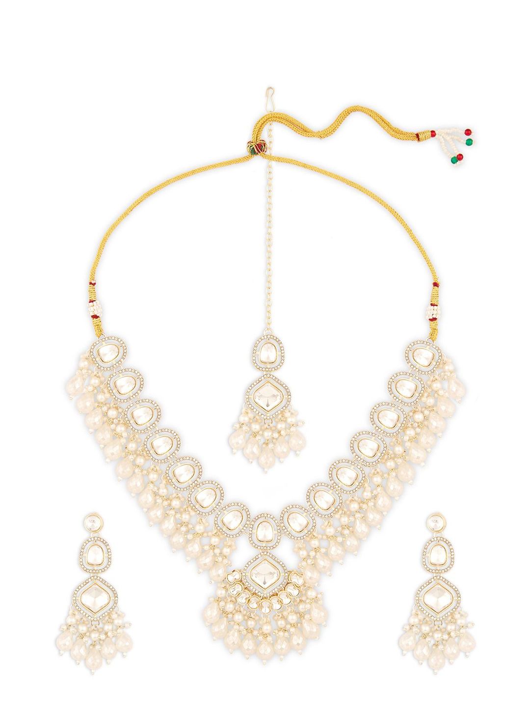 Zaveri Pearls Gold- Plated AD- Stone Studded Jewellery Set-picture-21