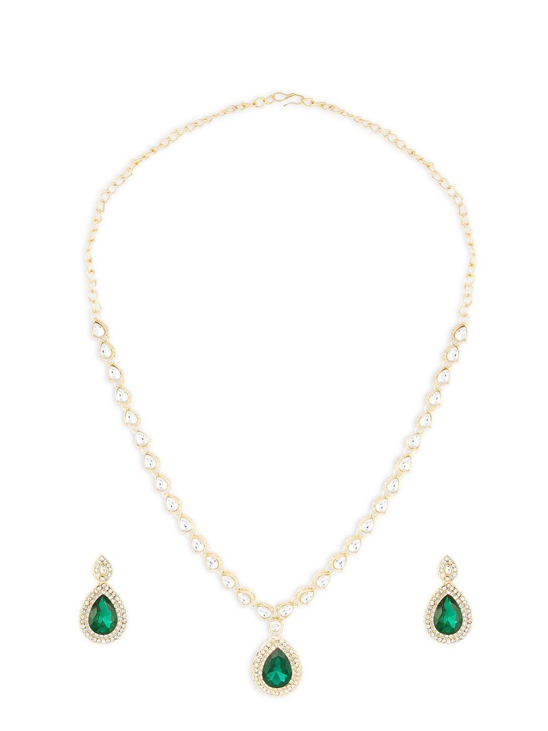 Zaveri Pearls Gold-Plated  Austrian Diamonds-Studded Jewellery Set-picture-40