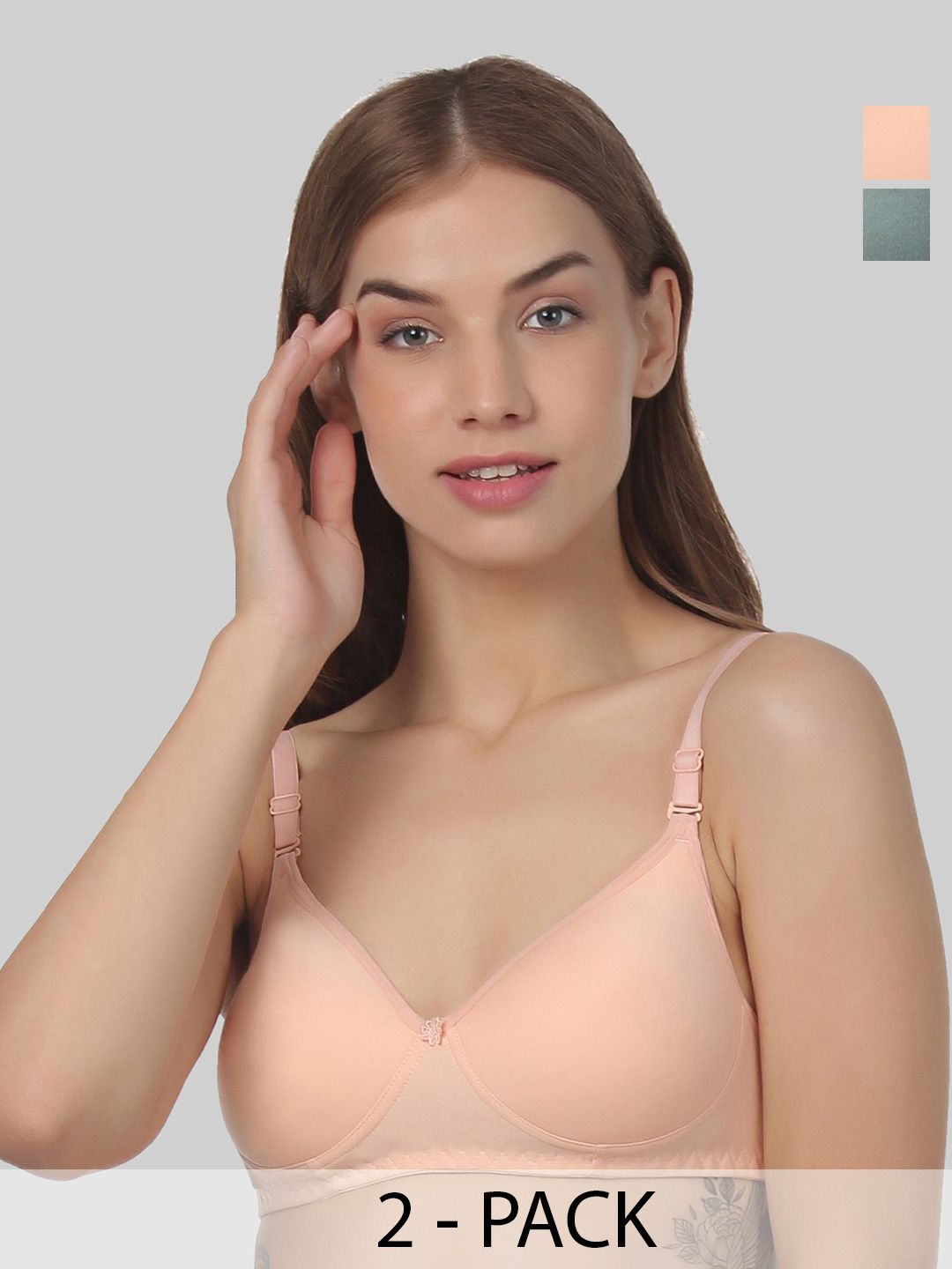 Designer Bugs Women Bra Medium Coverage Lightly Padded (Pack Of 2)