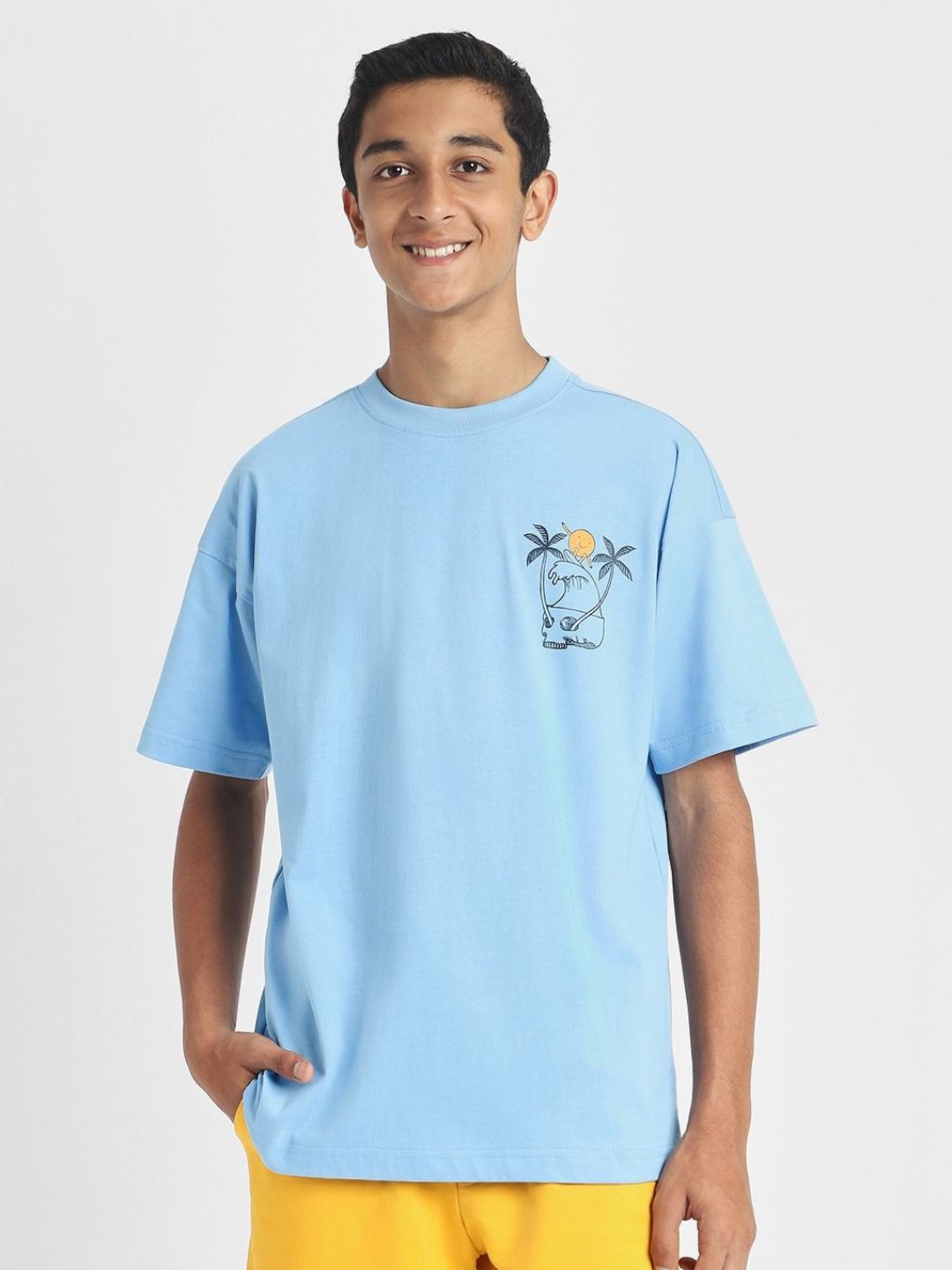 VEIRDO Boys Printed Drop-Shoulder Sleeves Pure Cotton T-shirt-picture-15