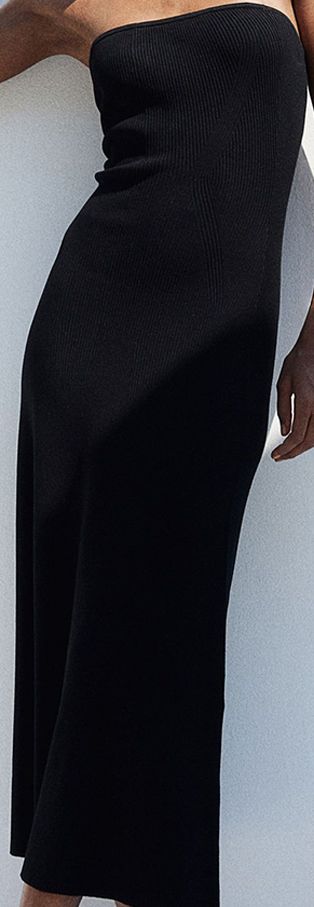 h&m rib knit bandeau dress Hm Rib Knit Bandeau Dress