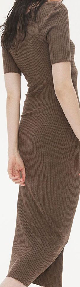 h&m tie detail ribbed dress Women's Red Tie-Detail Dress
