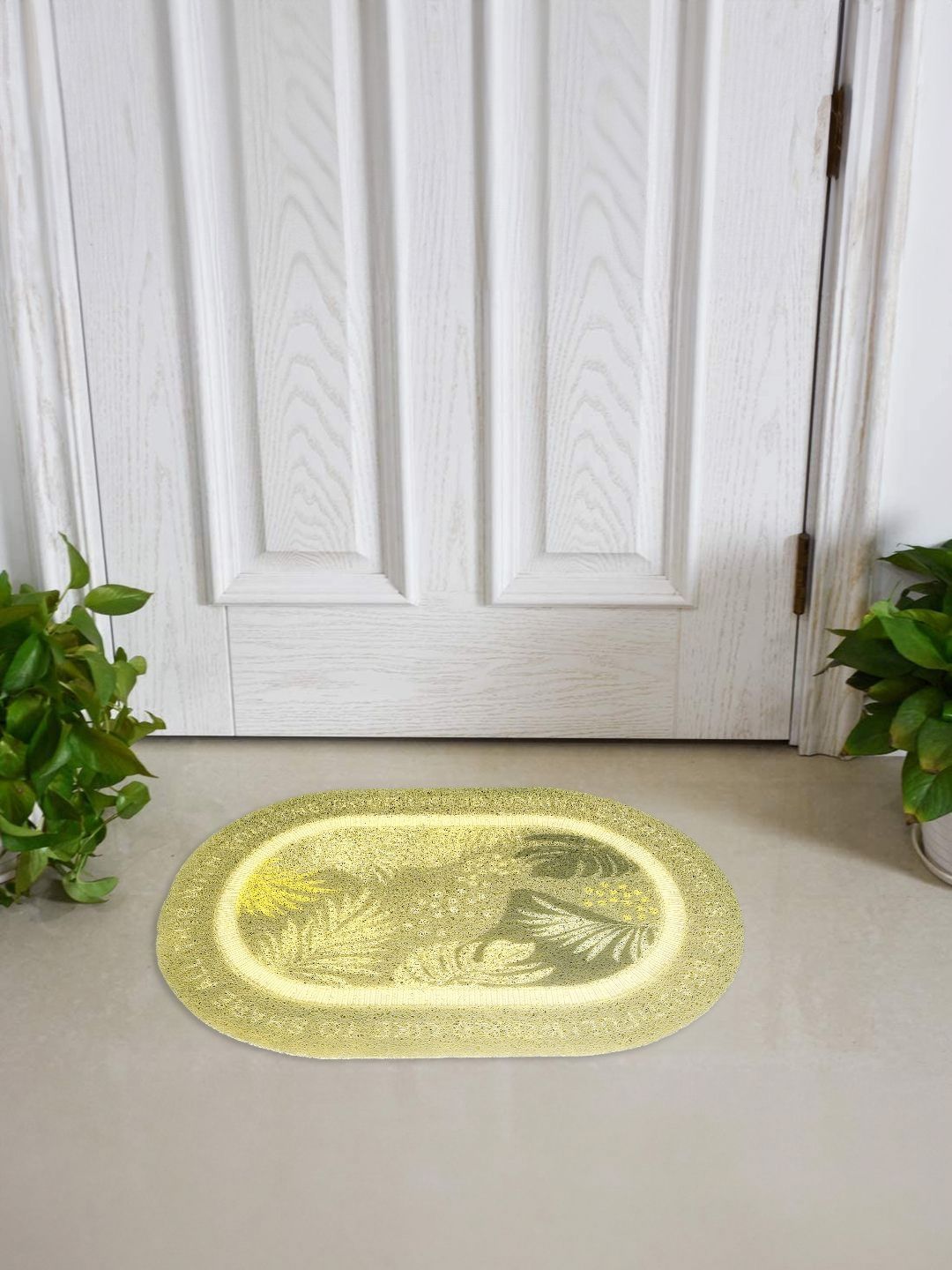 Cortina Green & Yellow Self-Designed Anti-Skid Doormat-picture-31