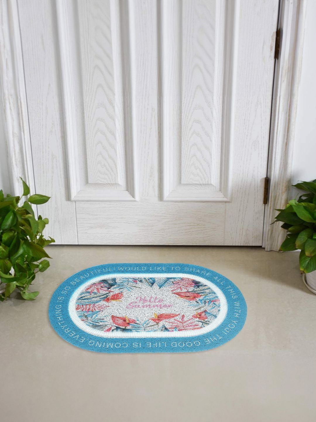 Cortina Blue & White Self-Designed Anti-Skid Doormat-picture-12