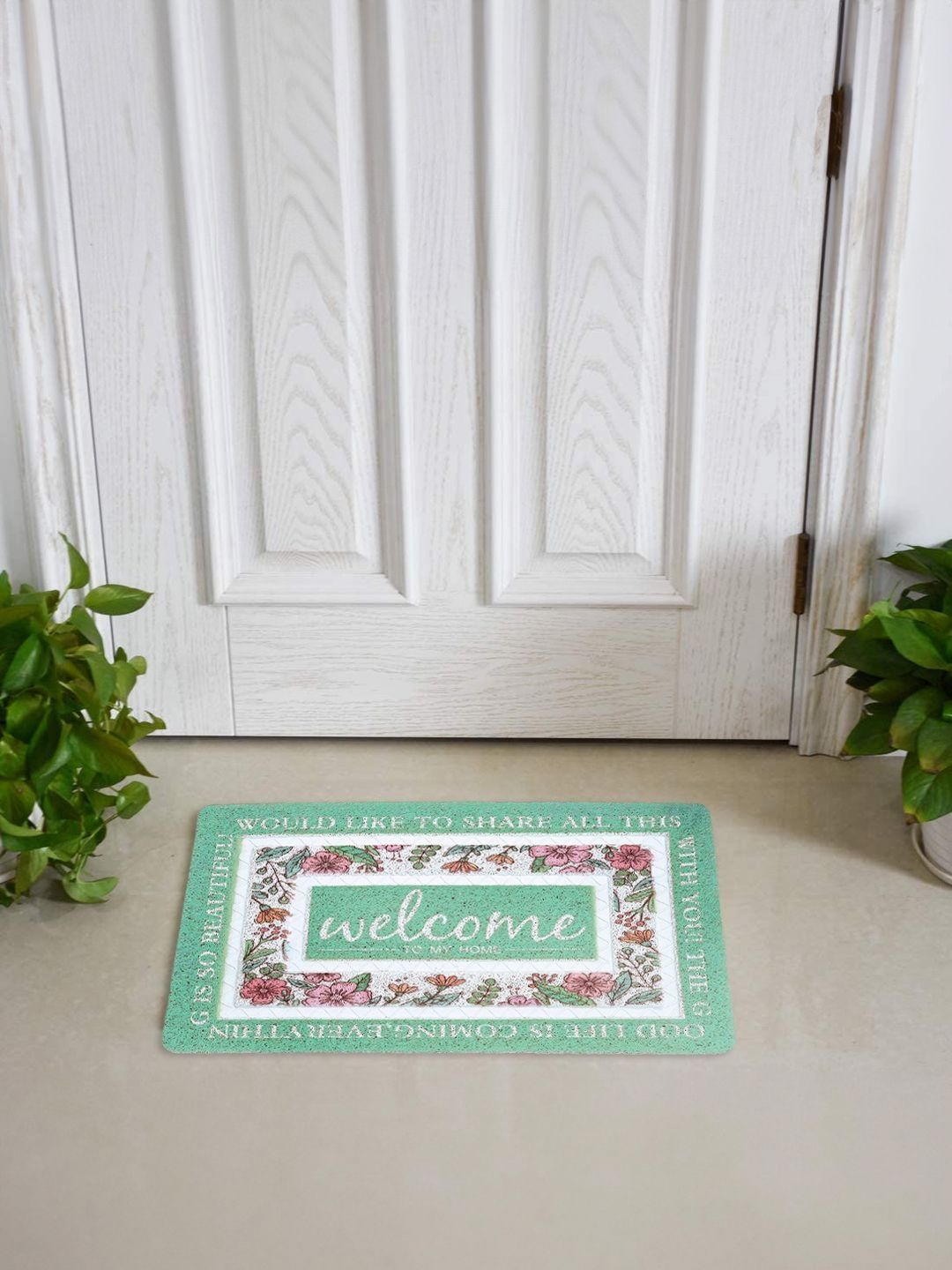 Cortina Green & White Printed Anti-Slip Doormat-picture-13