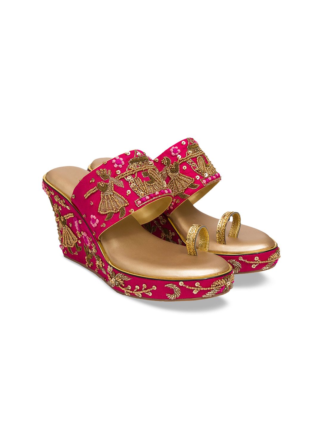 Kkarma Ethnic Embellishment Wedge Sandal-image-39