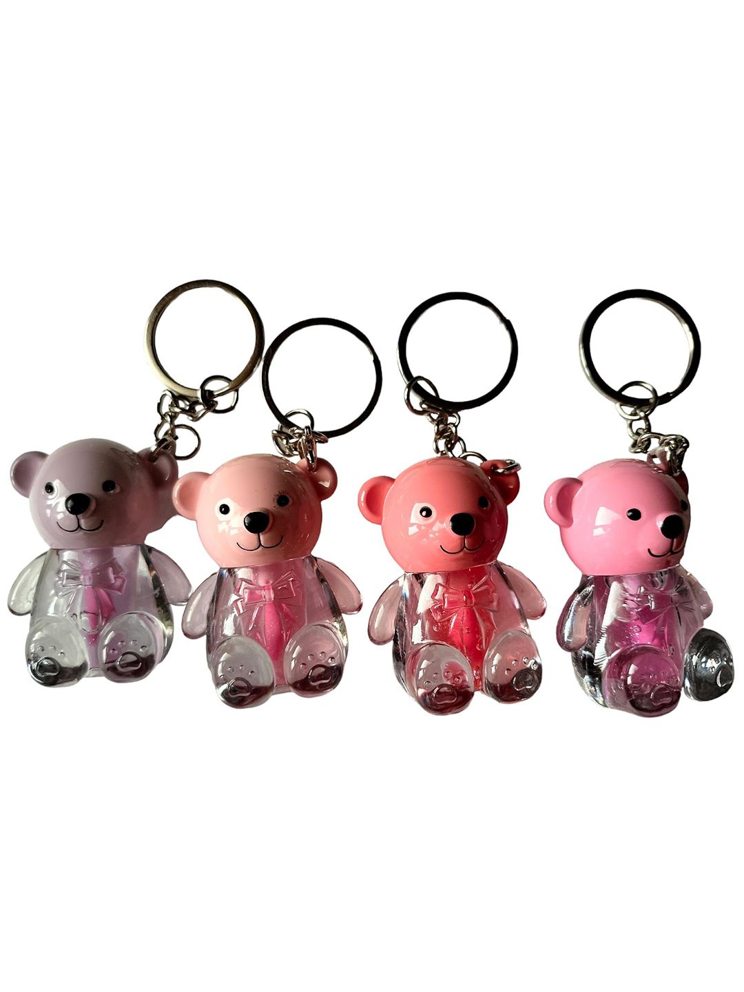 LOVE HUDA Set Of 4 Waterproof Mini Lip Oil Gloss With Key Ring - 2.5g Each - Pink-image-32