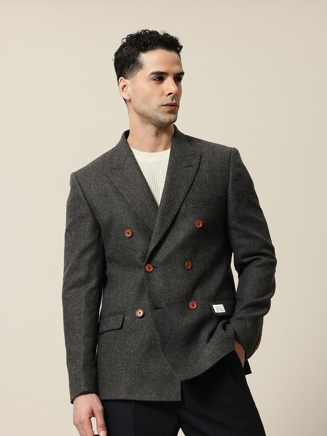Mr Bowerbird Peaked Lapel Double Breasted Tailored Fit Casual Blazer-image-27