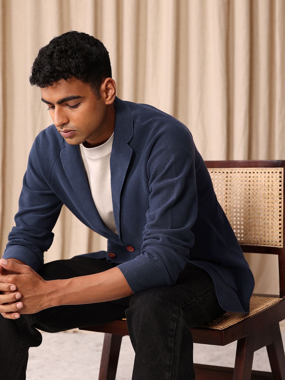 Mr Bowerbird Self Design Tailored Fit Single-Breasted Casual Blazer-picture-16