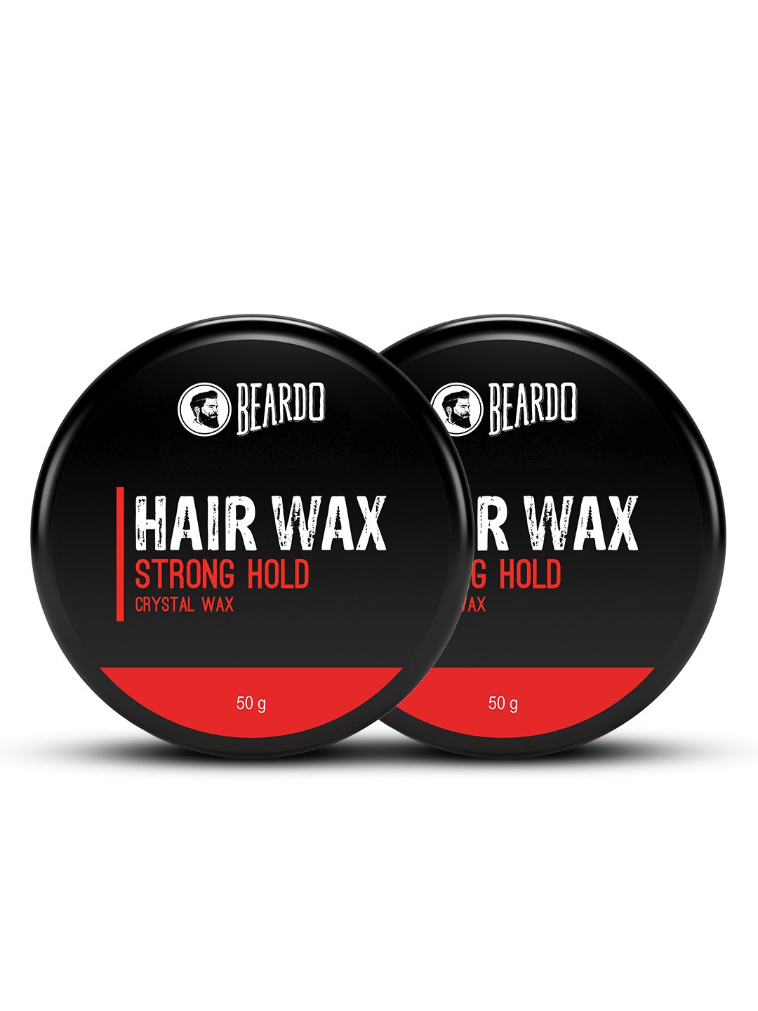 BEARDO Men Set Of 2 Crystal Wax Strong Hold Hair Wax With Aloe Vera & Bees Wax - 50g Each