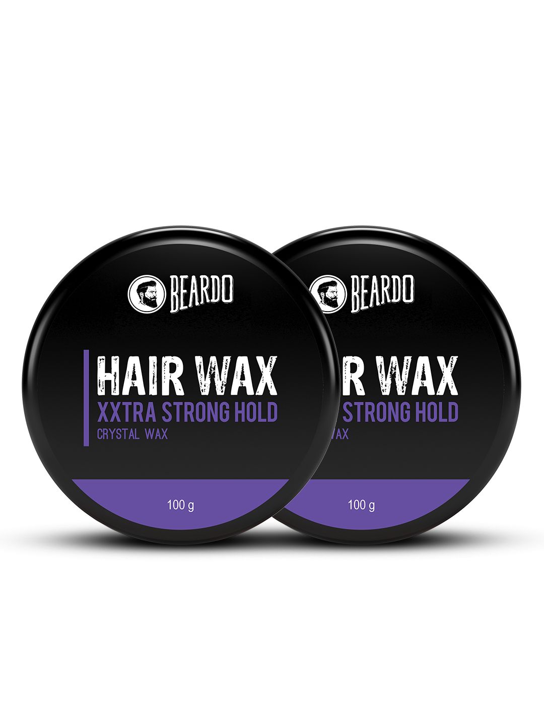 BEARDO Men 2Pc Crystal Wax XXTRA Strong Hold Hair Wax With Aloe Vera & Bees Wax- 100g Each