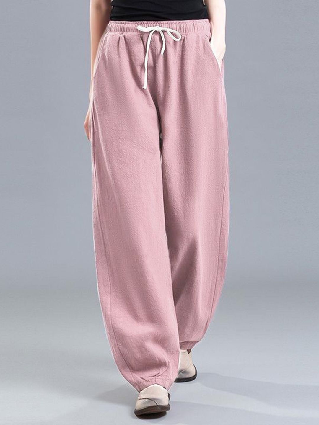 StyleCast Women Solid Loose Fit Mid-Rise Anti Fit Trousers-picture-11