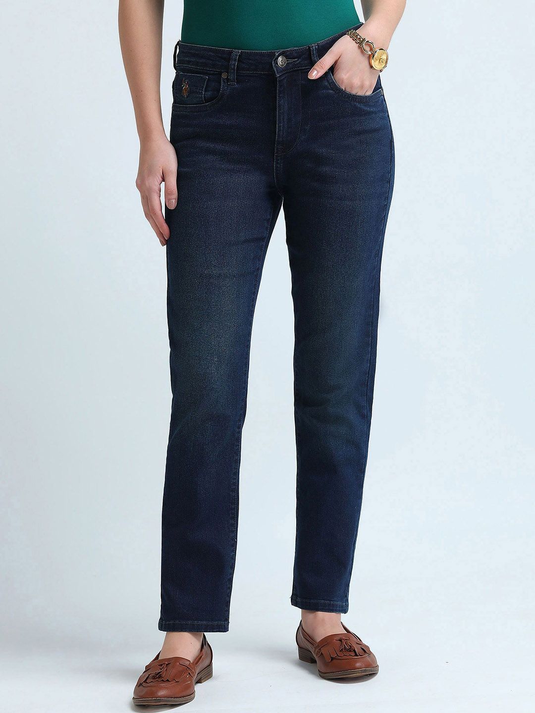 U.S. Polo Assn. Women Women Slim Fit Light Fade Stretchable Jeans-picture-14