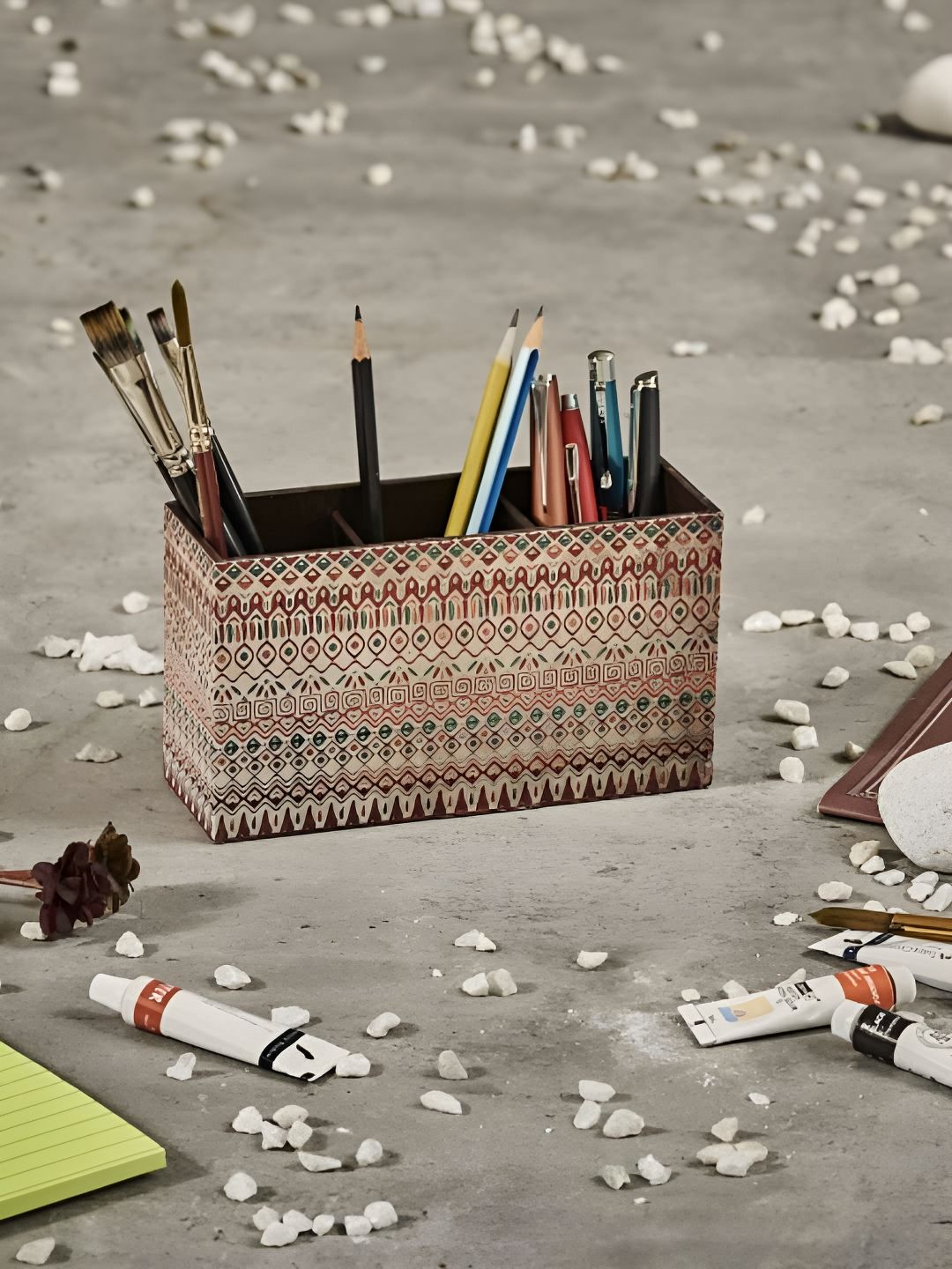 A Tiny Mistake Brown & Green Printed Wooden Utility Holder-picture-13