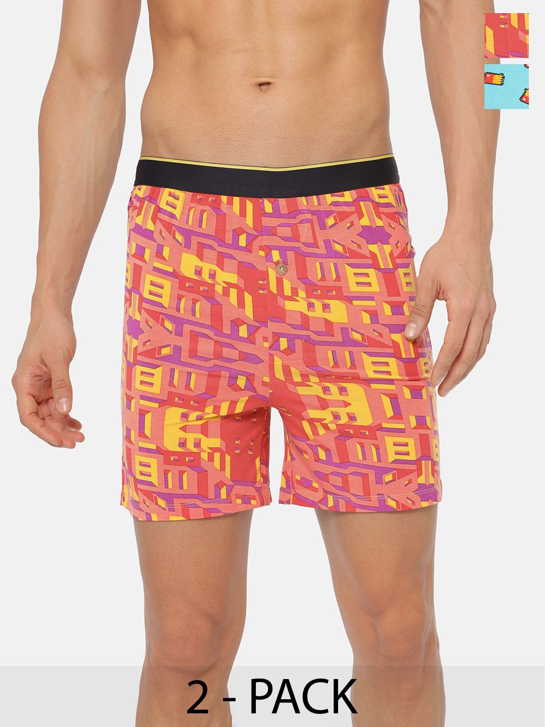 bummer Pack Of 2 Printed Boxers BOMCBR02L