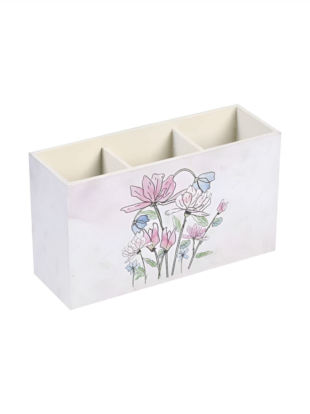 a tiny mistake A Tiny White & Pink Floral Printed Wooden Utility Holder-picture-27
