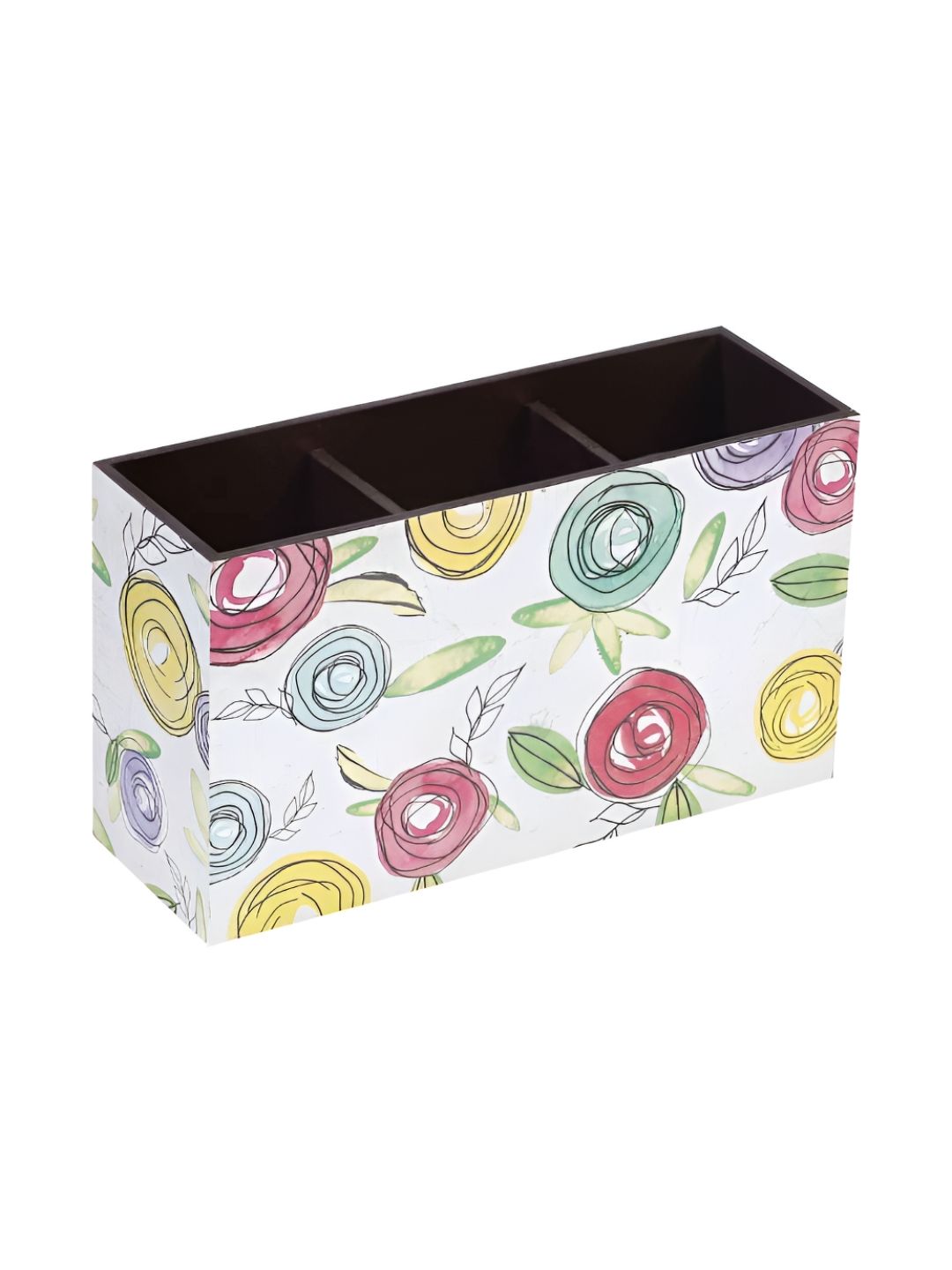 A Tiny Mistake White & Red Floral Printed Wooden Utility Holder-picture-42