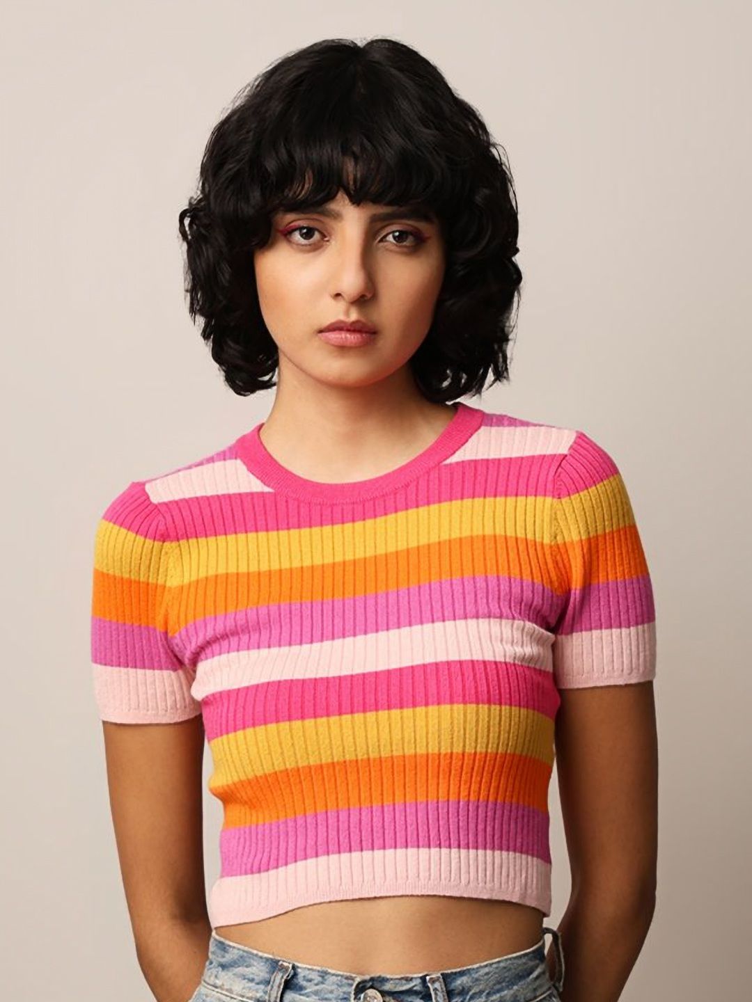 ONLY Women Striped Extended Sleeves Pockets Slim Fit T-shirt-picture-30