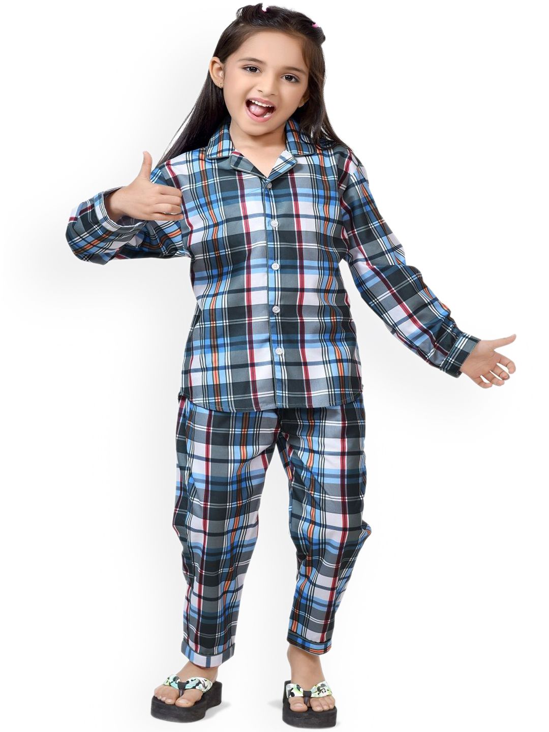 BAESD Girls Checked Pure Cotton Clothing Set-picture-33