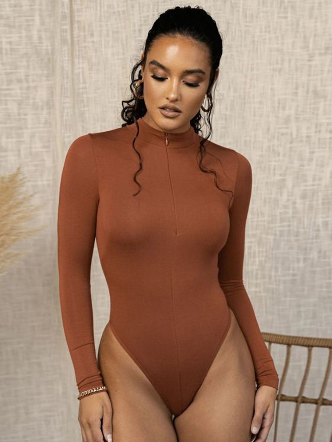 StyleCast x Revolte  Mandarin Collar Bodysuit-image-28