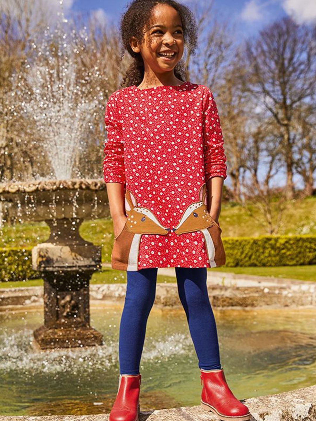 StyleCast Girls Floral Print Round Neck A-Line Dress-picture-56