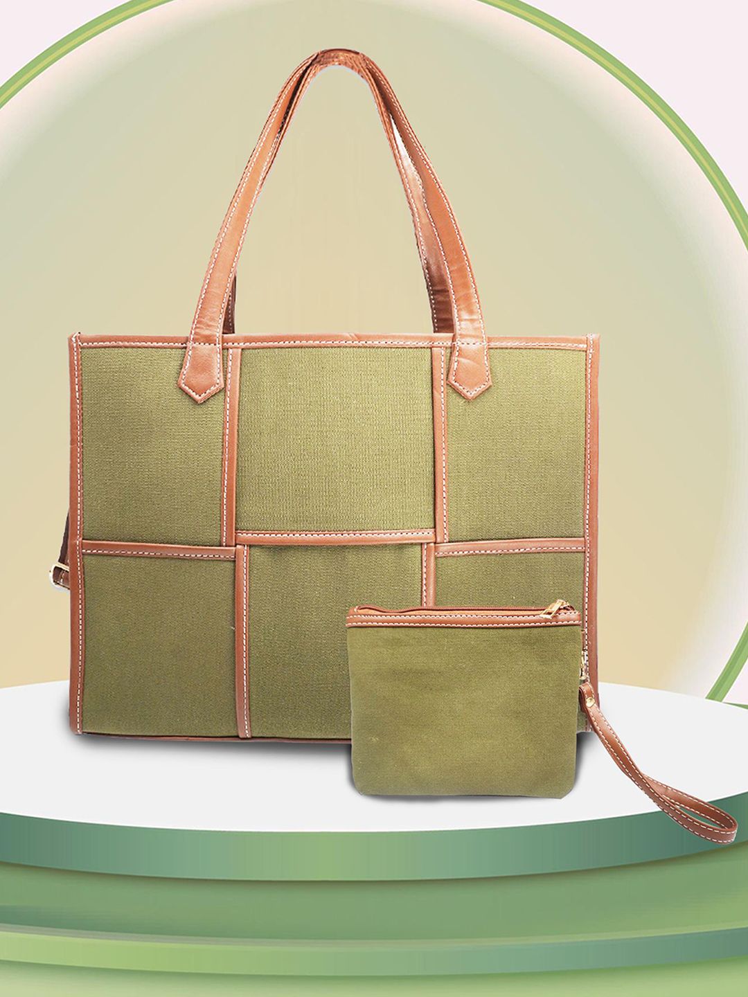 Womanix Oversized Shopper Tote Bag with Cut Work-picture-23