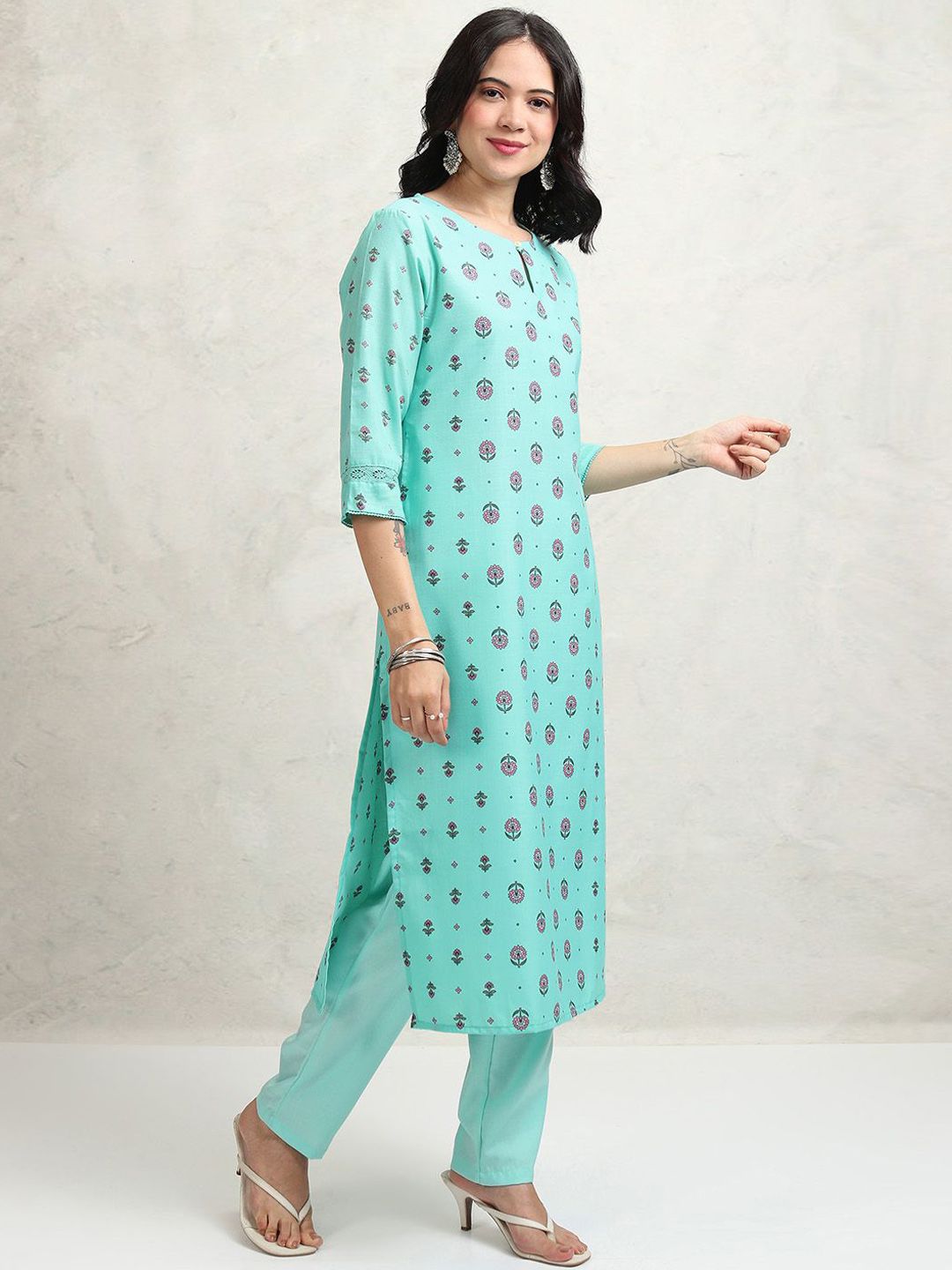 Natural Printed kurta & Trousers Set