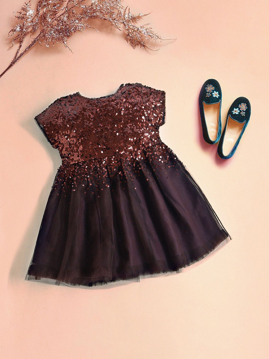 Cherry Crumble Girls Embellished Fit & Flare Dress-image-7