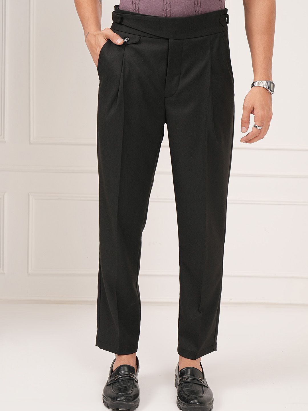 HIGHLANDER Men Slim Fit Pleated Trousers-picture-25