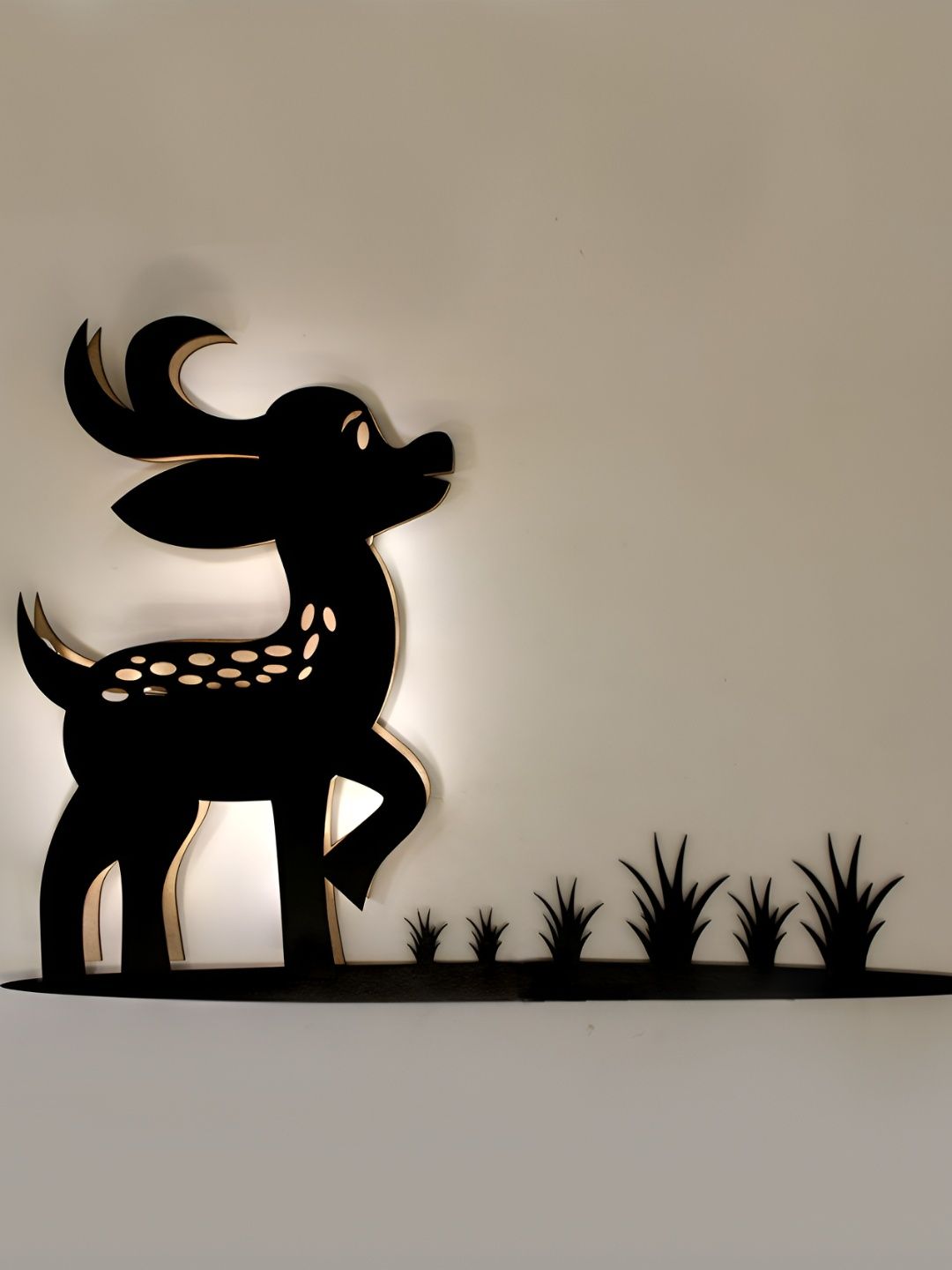 VAH Kya Bat Hai !! Black Textured Abstract Shaped Wooden Battery Operated Night Light-picture-29