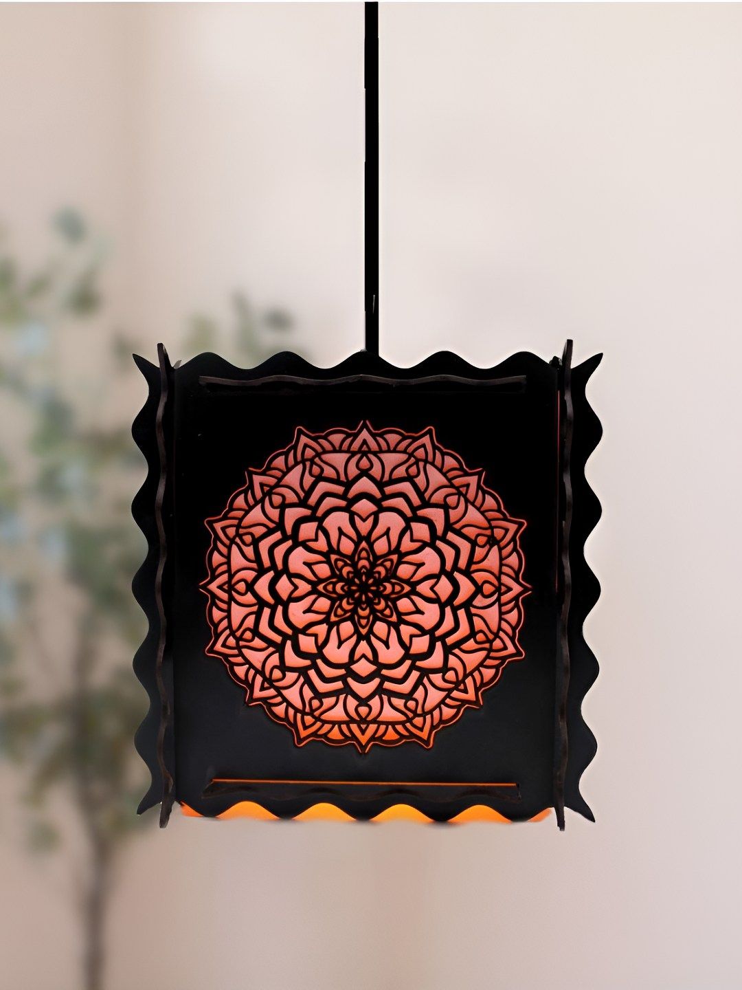 VAH Kya Bat Hai !! Black & Pink Wooden Ceiling Lamp-image-30