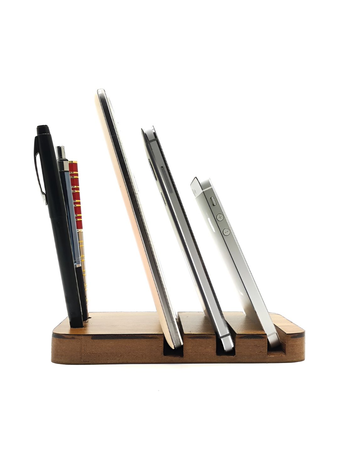 VAH Kya Bat Hai !! Brown Three Phone with Pen Wooden Mobile Stand-picture-13