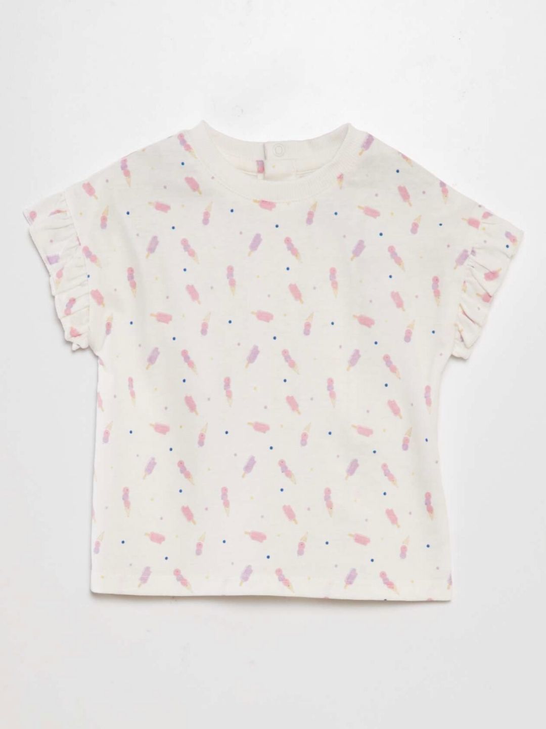 KIABI Girls Printed Extended Sleeves Raw Edge T-shirt-image-37