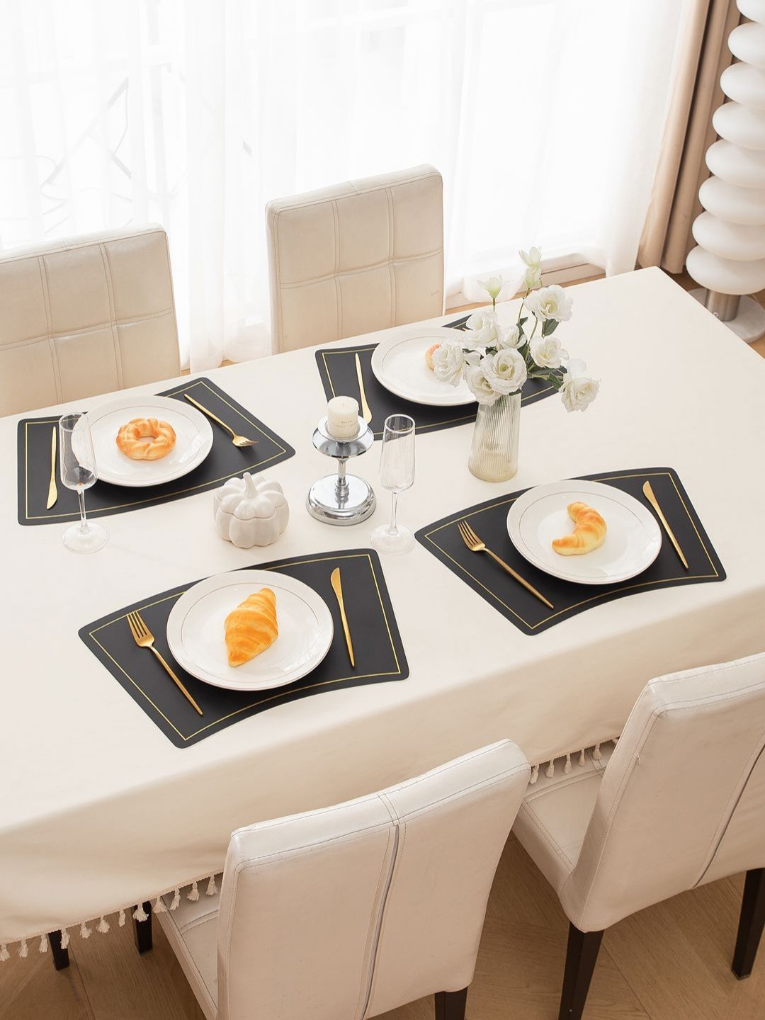 HOKIPO Brown 4 Pieces Heat Resistant & Waterproof Table Placemats-picture-17