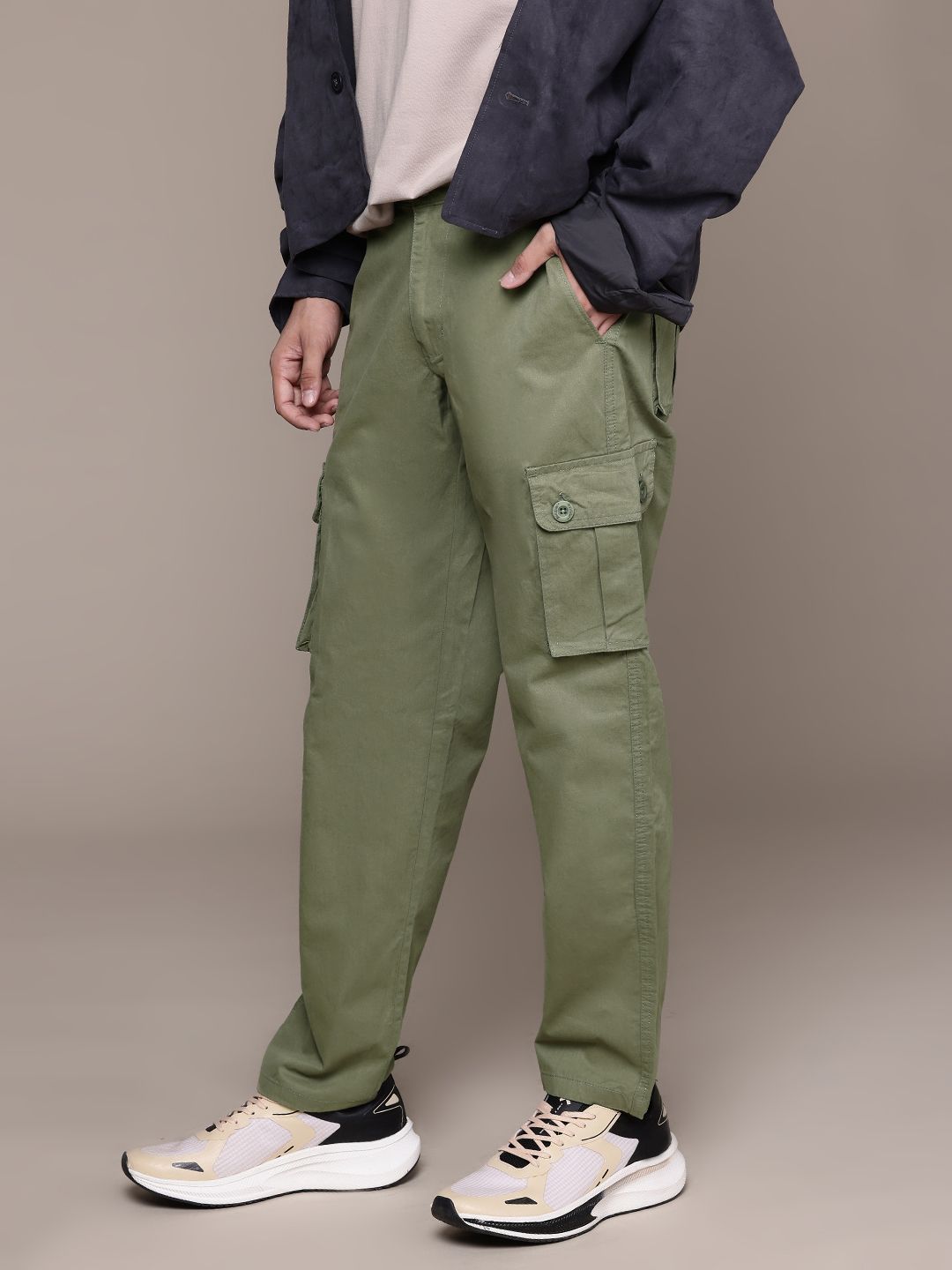 The Roadster Life Co. Men Relaxed Fit Chinos Cargos Trousers-picture-21