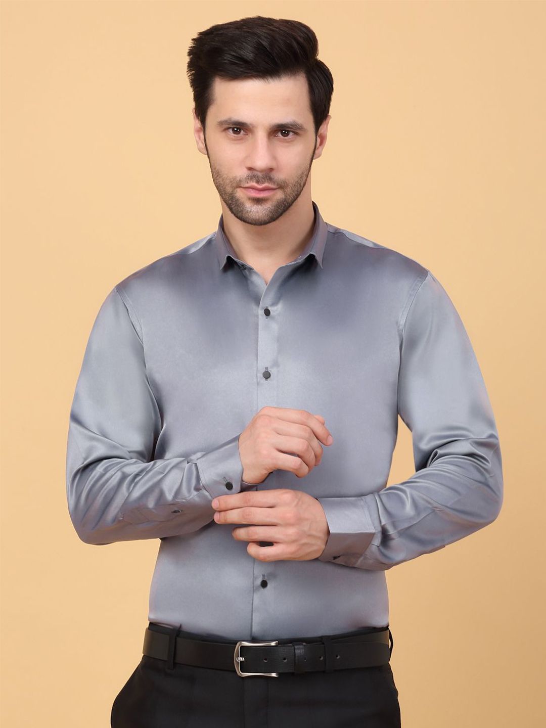 KLOTTHE Satin Slim-Fit Formal Shirt-picture-33