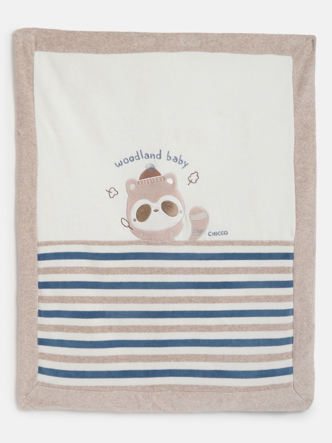 Chicco Beige & Blue Cartoon Characters 800 GSM Heavy Winter Single Bed Pram-picture-14