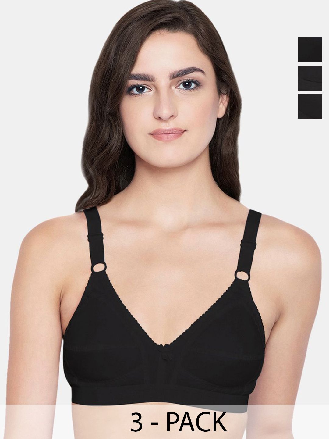 Bodycare Pack Of 3 Women Cotton Half Coverage Non Padded Non wired Regular Bra-picture-15