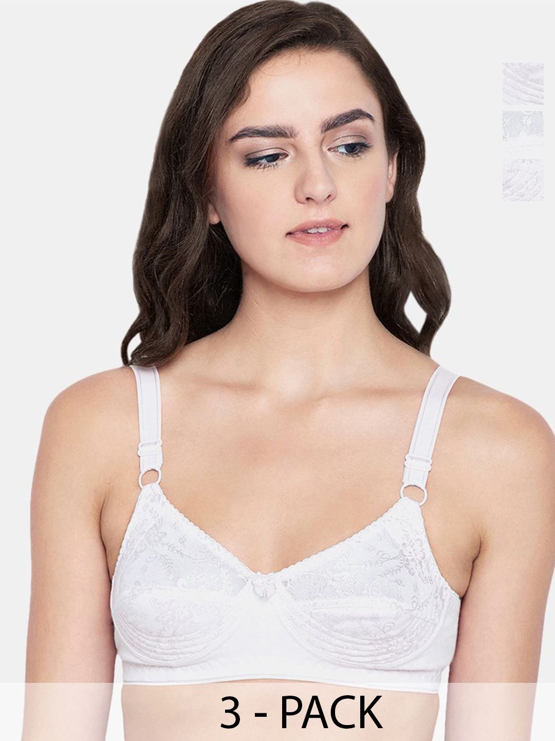 Bodycare Women Pack of 3  Self Design Full Coverage Bra