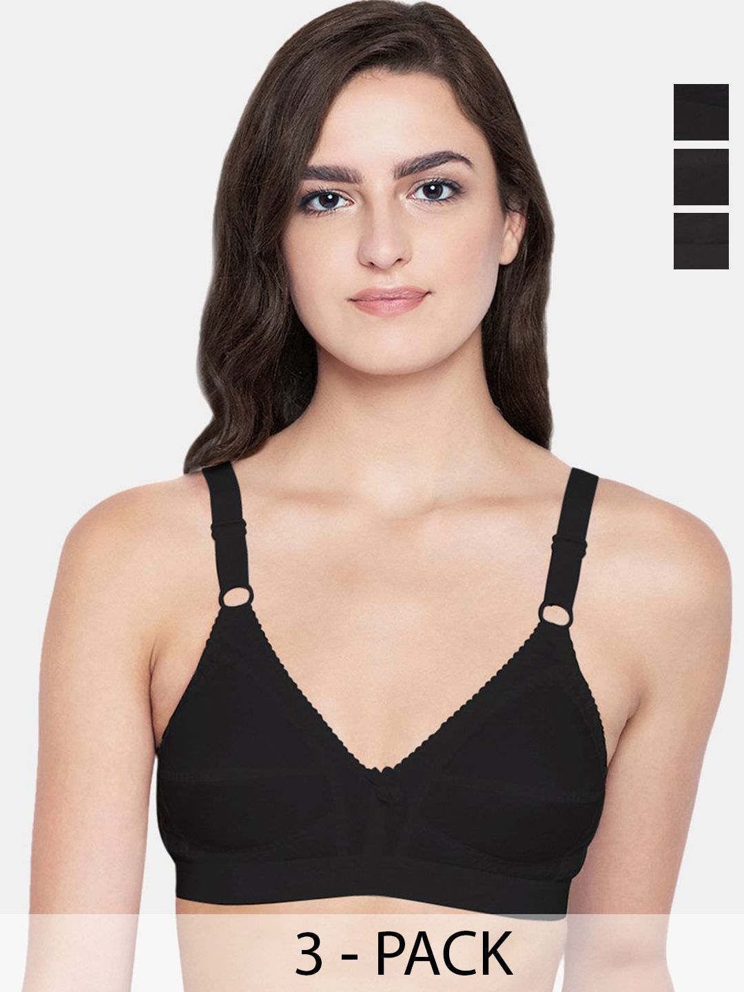 Bodycare Pack of 3 Full Coverage Cut and Sew Anti Bacterial Non Padded Bra-picture-18