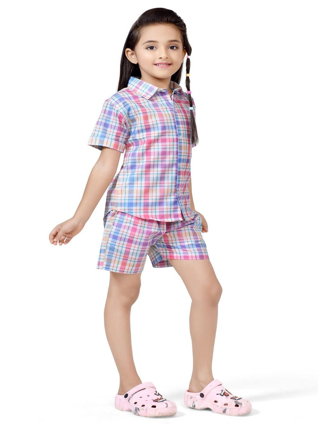 BAESD Girls Checked Shirt With Shorts-picture-35