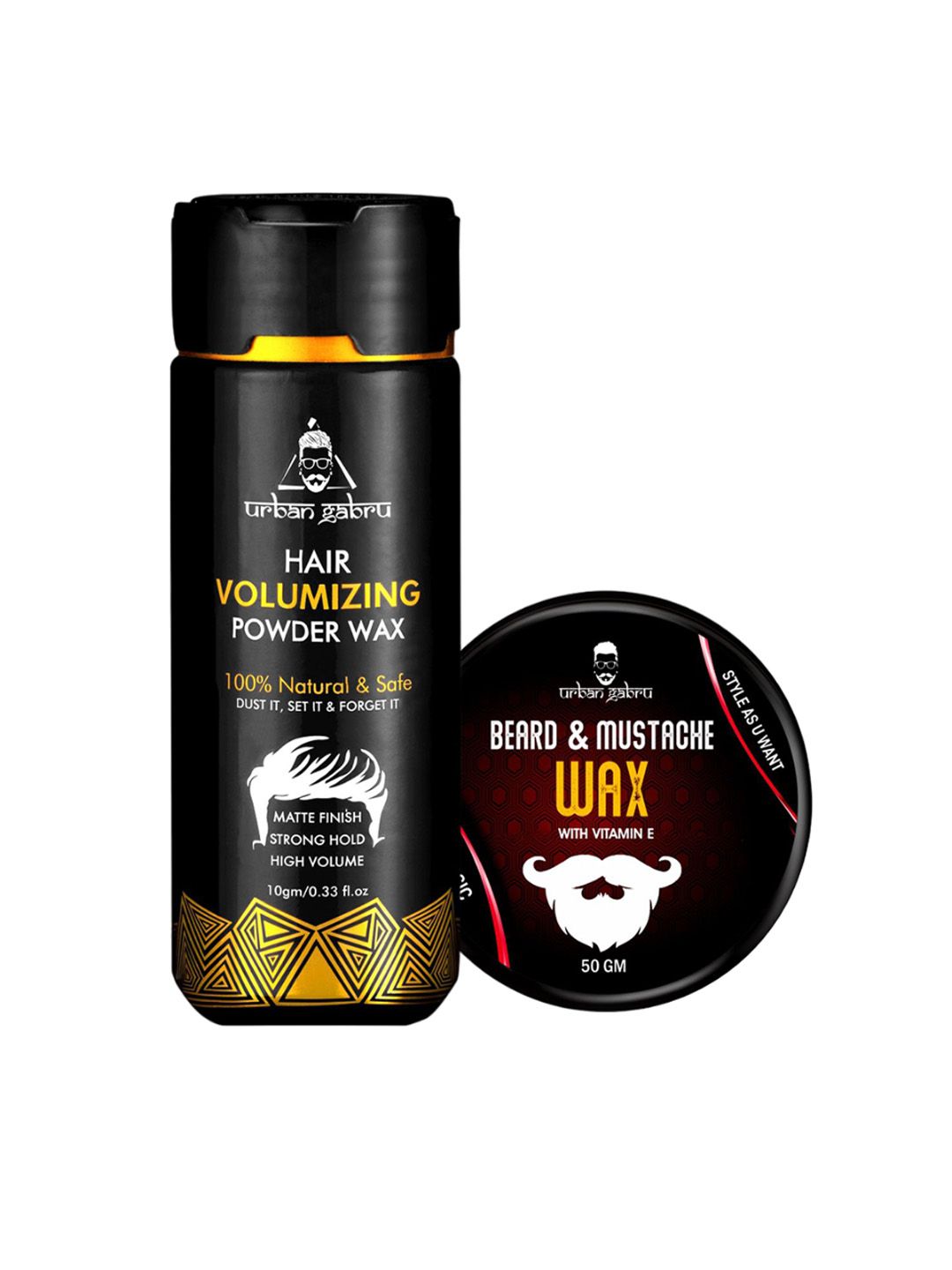 URBANGABRU Hair Volumizing Powder Wax 10g & Beard Moustache Vitamin E Wax 50g-picture-16