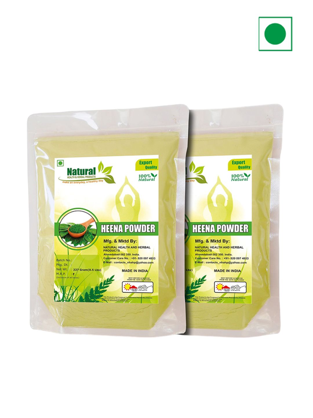 NATURAL HEALTH & HERBAL PRODUCTS Set Of 2 Henna Powder For Hair Colour-227g Each-picture-11