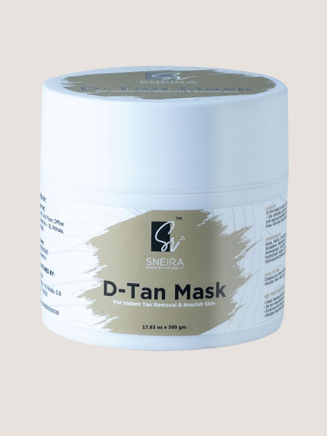 SNEIRA D-Tan Mask For Nourish Skin With Green Tea-100gm-image-1