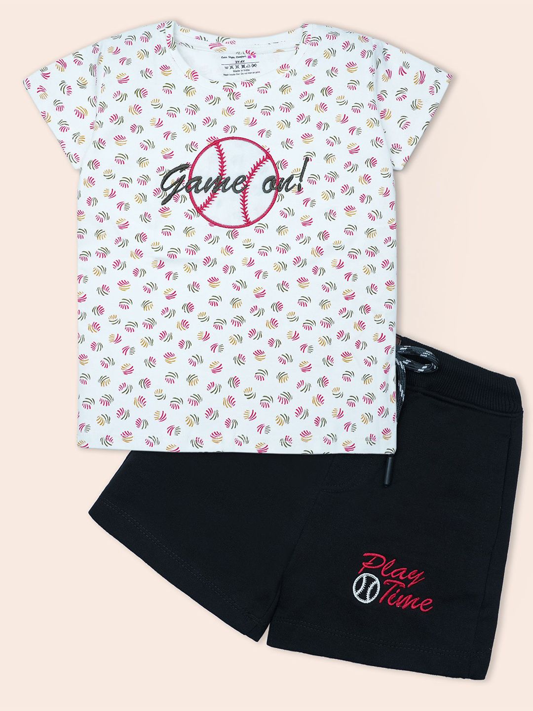 Nino Togs Boys Printed Round Neck Short Sleeves T-shirt With Shorts-picture-38